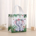 Reusable non-woven gift bag with cute elephant print for parties and shopping - 2010-5 Elephant / 23*22*11cm