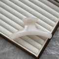 Thickened minimalist shark hair claw clip in translucent creamy white jelly color finish - 12cm Flat Clip / Jelly White