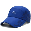 Navy blue quick-dry baseball cap with white SDSRUI logo and geometric patterns - One Size(Adjustable) / Sapphire Blue