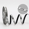Silver satin ribbon 1cm wide with Just For You black printing for DIY cake gift wrapping - 1CM Silver Edge Ribbon [Silver just] 40 Yards