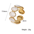 Specifiche dettagliate delle dimensioni dell'anello regolabile oro con intarsio - Bianco