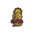 San Judas Tadeo enamel brooch pin with red roses and yellow halo on white background - QHXZ1811-Saint Jude Praying Bust