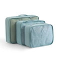 3er-Set hellblaue Reise-Organizer-Taschen mit atmungsaktivem Netz und Griffen - Dreiteiliges Set / See Blau