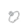 Anello corona scintillante in argento 925 con una grande pietra di zircone brillante - Taglia US 5 / Argento