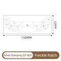 Silver metallic freckle tattoo sticker QT-0021 with heart patterns, 150x52mm size - Silver Foil Heart and Dots (QT-021)