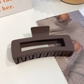 Large dark brown matte hair claw clip for thick hair, minimalist hair accessory - 13cm / Brown