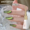 XEIJAYI Cat Eye Nail Polish in QINGTI green shade with shimmering 10ml bottle effect - Qingti Cat Eye