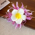 Épingle à cheveux élégante en tissu plumeria pour chignons stylés et coiffures romantiques - Pince À Bec De Canard N° 65 - Violette (unité)