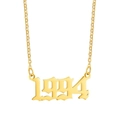 Collier en acier inoxydable plaqué or 18K avec pendentif année 1994 gothique - 1994