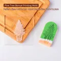 Molde de galletas de árbol de Navidad QA0434, sello acrílico transparente para DIY - Acrílico / QA0434-Molde de Relieve Maceta de Pino