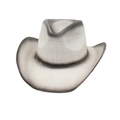 Vintage western straw cowboy hat with grey gradient weave and wide curved brim - One Size / Gray and White Gradient