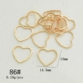 Detailansicht der 14,5 mm vergoldeten Herzanhänger für DIY-Schmuckherstellung - 14.5mmx13mm / Gold/86# Herz