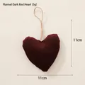 Cuore decorativo in velluto rosso scuro 11cm con cordino in canapa naturale - Velluto Rosso Scuro Cuore / Rosso Scuro