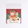 Creative Christmas greeting card with cartoon bear and red envelope in a clear package - Reindeer Sleigh (With Envelope)
