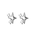 Asymmetric silver four-pointed star stud earrings with a shiny metallic finish - Copper / Symmetric Three Stars (Silver Color)