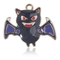 Pendentif chauve-souris Halloween émaillé noir et violet avec bordure dorée DIY - Chauve-souris Maléfique