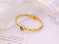 Brazalete dorado Árbol de la Vida con circonitas y estructura de cadena asimétrica - Pulsera Árbol de la Vida Dorada (Estilo 1)