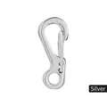 Classic silver spring snap hook mini metal keychain clip in a polished finish - Silver