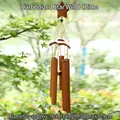Carbonized bamboo wind chime with star-shaped top, 29cm length for outdoor garden decor - Carbonized Star (Dia 9cm/Len 29cm)