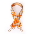 Bohemian style woven shoulder strap with colorful geometric patterns and gold metal buckles - 1005 Bohemian Khaki Yellow