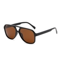 Classic aviator polarized sunglasses with black double-bridge frame and brown lenses - Black Frame Brown Lens Polarized