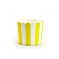 Pirottini di carta a righe gialle e bianche con bordi ondulati per cupcake - Righe Larghe Medie (Giallo)