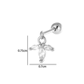 Silberfarbener Ohrring mit Marquise-Zirkonia-Blumenanhänger, Maße 0,7x0,75 cm. - Blumenstil (2640-6#) / Silber