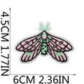 Pink and green moth embroidered patch decoration for bags and clothing, 6cm x 4.5cm size - Pink Green Insect Style (14号)