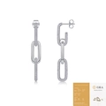 Orecchini pendenti in argento S925 con moissanite a catena lunga e certificato GRA - Stile E13700 Moissanite (384 Pietre/Con GRA)