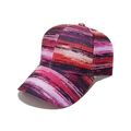 Detail of 80s 90s retro disco party baseball cap with colorful artistic graffiti brushstrokes - M (56-60cm) / Pink Purple Art Brushstroke Pattern (C)