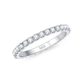 Silver 925 eternity ring featuring a row of seven brilliant-cut round moissanite stones - US Size 4.5 / Gypsophila Geometric