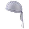 Close-up of light grey breathable mesh camouflage pirate hat with adjustable tie-back tails - Light Gray