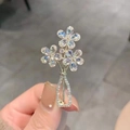 Elegant flower vase brooch with iridescent crystals and shimmering zircon accents - 322# Vase