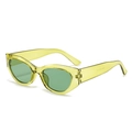 Occhiali da sole cat-eye con montura gialla gelatina e lenti verdi sfumate - Montatura Verde / Lenti Verdi