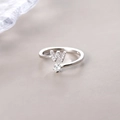S925 silver ring featuring letter W design with sparkling zircons and open adjustment - Letter W