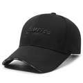 Gorra de béisbol negra con bordado Sunrise Sunset y detalle Sport en la visera - Ajustable / Negro con bordado negro