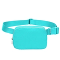 Waterproof nylon sports waist bag in bright teal with adjustable strap and buckle - Aqua Blue