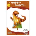 Orange T-Rex dinosaur foil balloon 91x76cm for kids birthday party decoration - Red Tyrannosaurus