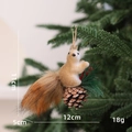 Brown foam squirrel ornament with pine cone and berries for Christmas tree decor - Squirrel Pendant Type E