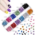 Set di strass per unghie in 12 scomparti con colori e forme miste per manicure - Strass di Forme Miste 12 Colori (12G-1144)