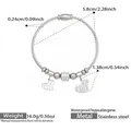 Silbernes Edelstahl-Magnetarmband mit Herzanhänger und 5,8 cm Innendurchmesser-Angabe - Stahlfarbe (Z255)