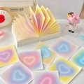 Square gradient sticky notes with heart pattern in pastel colors for creative office use - Heart Gradient Style