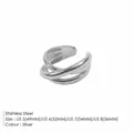Minimalistische zilveren in elkaar grijpende knoop open ring van staal - Zilver (YG35705)
