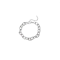 Bracciale in acciaio inossidabile argento con maglie a O, chiusura a moschettone e catena - Bracciale Argento