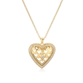 Eleganter vergoldeter Herzanhänger Halskette mit Zirkonia für Damen im Hohlraum-Design - Hohles Herz Strass Stil (2098YH)