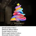 Colorful abstract Christmas tree static window sticker for holiday glass decoration - SDUV-166 (Colorful Brush Christmas Tree) / Small (30x40cm)