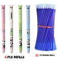 Panda erasable gel pen set with 4 pens and 50 blue refills for student school supplies - Panda Style Pens And Refills / Black Ink