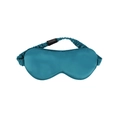 22mm mulberry silk sleep eye mask in teal blue with elastic pleated strap - Coral Blue