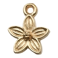 Ciondolo a fiore dorato con occhiello per creazione di collane e bracciali DIY - Pianta Piccolo Fiore / Oro