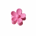 Matte pink flower-shaped small hair claw clip with a minimalist five-petal floral design - 3.5cm / Matte Rose Red